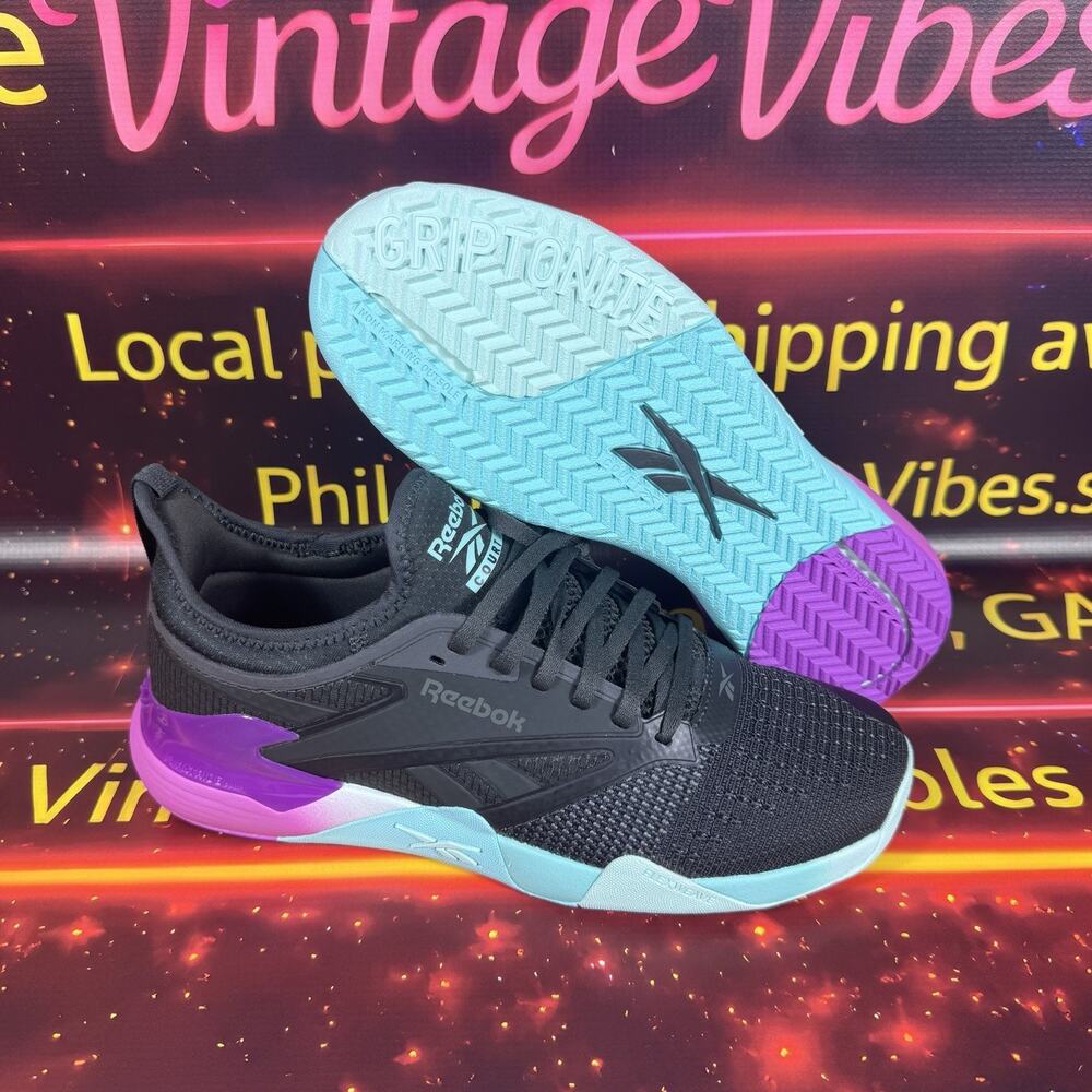 Reebok Sneaker Training 100212266 Nano Court Grey Purple Aqua Men’s 9 Women 10.5